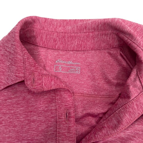 Eddie Bauer Women XS Pink Heather Button-Up Long-Sleeve Shirt Dual Chest Pockets - Picture 11 of 16
